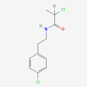 molecular formula C11H13Cl2NO B1606554 Propionamide, 2-chloro-N-(p-chlorophenethyl)- CAS No. 34164-14-2