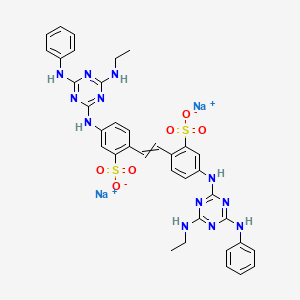 B1606729 Disodium bisethylphenyltriaminotriazine stilbenedisulfonate CAS No. 24565-13-7