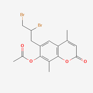 B1606744 7-Acetoxy-6-(2,3-dibromopropyl)-4,8-dimethylcoumarin CAS No. 3993-46-2