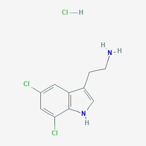 molecular formula C10H11Cl3N2 B160678 盐酸 2-(5,7-二氯-1H-吲哚-3-基)乙胺 CAS No. 94850-28-9