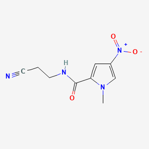 molecular formula C9H10N4O3 B1606871 1H-Pyrrole-2-carboxamide, N-(2-cyanoethyl)-1-methyl-4-nitro- CAS No. 3185-95-3