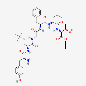 B1606899 Tyrosyl-cysteinyl(stbu)-glycyl-phenylalanyl-leucyl-threonyl(O-t-butyl) CAS No. 131766-24-0