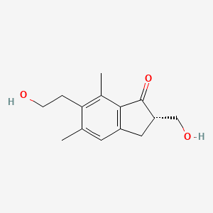 molecular formula C14H18O3 B1606913 (S)-2,3-Dihydro-6-(2-hydroxyethyl)-2-(hydroxymethyl)-5,7-dimethyl-1H-inden-1-one CAS No. 35964-50-2