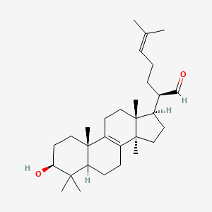 molecular formula C30H48O2 B1606989 (2R)-2-[(3S,10S,13R,14R,17R)-3-羟基-4,4,10,13,14-五甲基-2,3,5,6,7,11,12,15,16,17-十氢-1H-环戊并[a]菲并[17]-基]-6-甲基庚-5-烯醛 CAS No. 96574-03-7