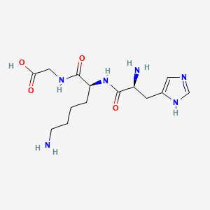 molecular formula C14H24N6O4 B1606999 甘氨酸，N-(N2-L-组氨酰-L-赖氨酰)- CAS No. 62024-09-3