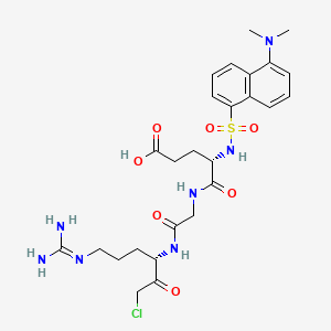molecular formula C26H36ClN7O7S B1607030 丹磺酰谷氨酰-甘氨酰-精氨酸氯甲基酮 CAS No. 69024-84-6