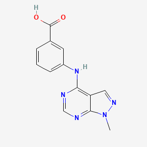 molecular formula C13H11N5O2 B1607062 3-[(1-甲基-1H-吡唑并[3,4-d]嘧啶-4-基)氨基]苯甲酸 CAS No. 361986-58-5