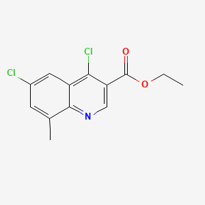 molecular formula C13H11Cl2NO2 B1607075 4,6-二氯-8-甲基喹啉-3-羧酸乙酯 CAS No. 338954-50-0