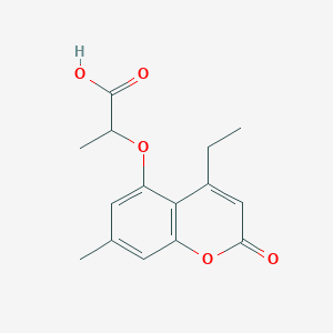 molecular formula C15H16O5 B1607078 2-[(4-乙基-7-甲基-2-氧代-2H-色烯-5-基)氧基]丙酸 CAS No. 843621-27-2