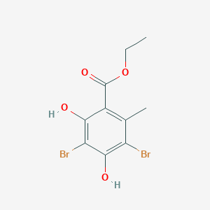 molecular formula C10H10Br2O4 B1607153 Ethyl 3,5-dibromo-2,4-dihydroxy-6-methylbenzoate CAS No. 21855-46-9