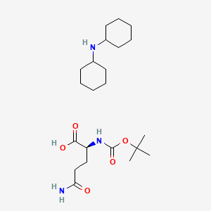 molecular formula C22H41N3O5 B1607174 L-Glutamine, N2-((1,1-dimethylethoxy)carbonyl)-, compd. with N-cyclohexylcyclohexanamine (1:1) CAS No. 24277-35-8