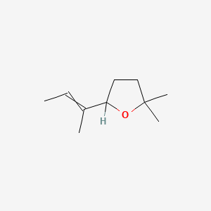 molecular formula C10H18O B1607178 (E)-Tetrahydro-2,2-dimethyl-5-(1-methyl-1-propenyl)furan CAS No. 7416-35-5