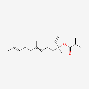 molecular formula C19H32O2 B1607190 Propanoic acid, 2-methyl-, 1-ethenyl-1,5,9-trimethyl-4,8-decadien-1-yl ester CAS No. 2639-68-1