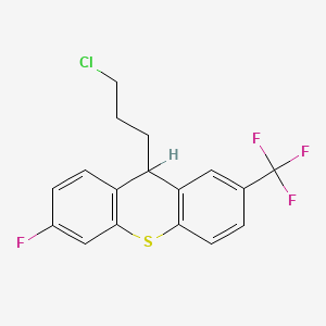 molecular formula C17H13ClF4S B1607204 9-(3-Chloropropyl)-6-fluoro-2-(trifluoromethyl)-9H-thioxanthene CAS No. 53542-48-6