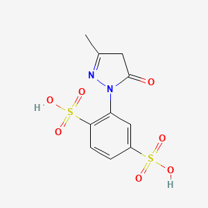 molecular formula C10H10N2O7S2 B1607211 2-(4,5-Dihydro-3-methyl-5-oxo-1H-pyrazol-1-yl)benzene-1,4-disulphonic acid CAS No. 54817-63-9