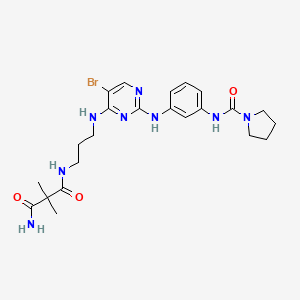 molecular formula C23H31BrN8O3 B1607279 N-(3-{[5-Bromo-2-({3-[(pyrrolidin-1-ylcarbonyl)amino]phenyl}amino)pyrimidin-4-YL]amino}propyl)-2,2-dimethylmalonamide CAS No. 702676-93-5