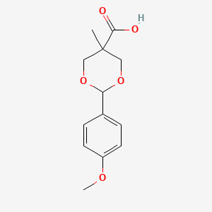 molecular formula C13H16O5 B1607298 2-(4-Methoxyphenyl)-5-methyl-1,3-dioxane-5-carboxylic acid CAS No. 219529-78-9