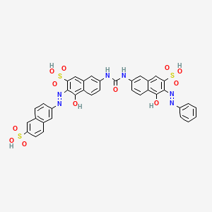 molecular formula C37H26N6O12S3 B1607399 4-Hydroxy-7-[[5-hydroxy-7-sulfo-6-[(6-sulfonaphthalen-2-yl)diazenyl]naphthalen-2-yl]carbamoylamino]-3-phenyldiazenylnaphthalene-2-sulfonic acid CAS No. 6420-41-3