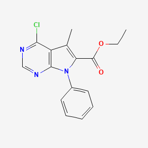 molecular formula C16H14ClN3O2 B1607508 4-氯-5-甲基-7-苯基-7H-吡咯并[2,3-d]嘧啶-6-羧酸乙酯 CAS No. 245728-43-2
