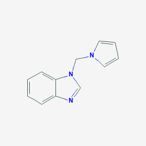 molecular formula C12H11N3 B160751 1H-Benzimidazole,1-(1H-pyrrol-1-ylmethyl)-(9CI) CAS No. 139003-45-5