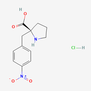 molecular formula C12H15ClN2O4 B1607523 （S）-2-(4-硝基苄基)吡咯烷-2-羧酸盐酸盐 CAS No. 1049727-42-5