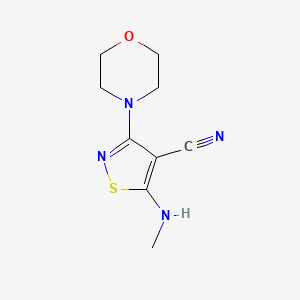 molecular formula C9H12N4OS B1607529 5-(Methylamino)-3-morpholino-4-isothiazolecarbonitrile CAS No. 338422-41-6