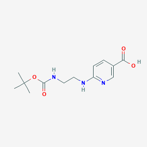 molecular formula C13H19N3O4 B1607533 6-[2-[(2-甲基丙烷-2-基)氧羰基氨基]乙基氨基]吡啶-3-羧酸 CAS No. 904815-08-3