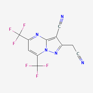 molecular formula C11H3F6N5 B1607537 2-(Cyanomethyl)-5,7-bis(trifluoromethyl)pyrazolo[1,5-a]pyrimidine-3-carbonitrile CAS No. 338786-45-1