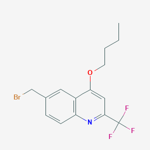 molecular formula C15H15BrF3NO B1607545 6-(Bromomethyl)-4-butoxy-2-(trifluoromethyl)quinoline CAS No. 680211-85-2