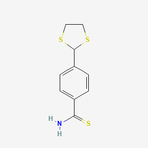 molecular formula C10H11NS3 B1607547 4-(1,3-Dithiolan-2-yl)benzene-1-carbothioamide CAS No. 175204-52-1