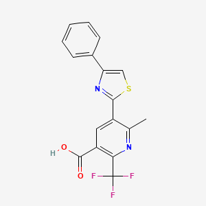 6-Methyl-5-(4-phenyl-1,3-thiazol-2-yl)-2-(trifluoromethyl)nicotinic acid