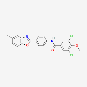 3,5-dichloro-4-methoxy-N-[4-(5-methyl-1,3-benzoxazol-2-yl)phenyl]benzamide