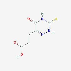 molecular formula C6H7N3O3S B1607567 3-(5-羰基-3-硫代-2,3,4,5-四氢-1,2,4-三嗪-6-基)丙酸 CAS No. 7338-78-5