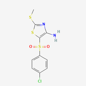 molecular formula C10H9ClN2O2S3 B1607615 5-((4-Chlorophenyl)sulfonyl)-2-(methylthio)thiazol-4-amine CAS No. 494763-21-2