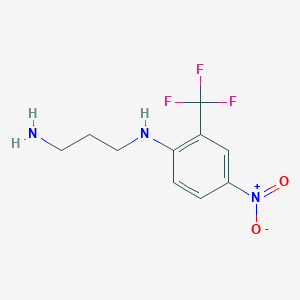 molecular formula C10H12F3N3O2 B1607657 N1-(4-Nitro-2-trifluoromethyl-phenyl)-propane-1,3-diamine CAS No. 381241-12-9