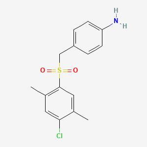 molecular formula C15H16ClNO2S B1607690 4-[[(4-Chloro-2,5-dimethylphenyl)sulfonyl]methyl]aniline CAS No. 261965-48-4
