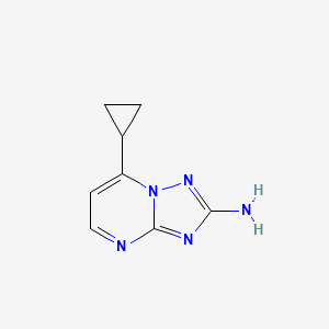 molecular formula C8H9N5 B1607721 7-环丙基[1,2,4]三唑并[1,5-a]嘧啶-2-胺 CAS No. 885949-41-7