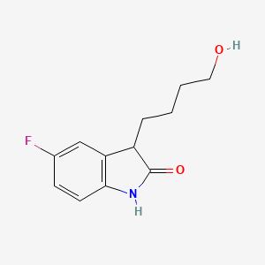 molecular formula C12H14FNO2 B1607728 5-Fluoro-3-(4-hydroxybutyl)-1,3-dihydroindol-2-one CAS No. 637341-60-7