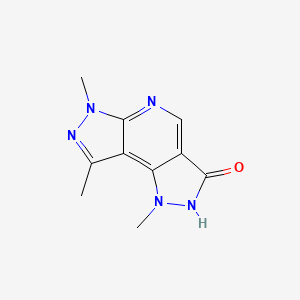 molecular formula C10H11N5O B1607752 1,6,8-Trimethyl-1,2,3,6-tetrahydrodipyrazolo[3,4-b:3,4-d]pyridin-3-one CAS No. 81153-35-7
