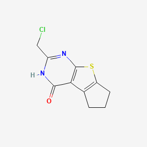 B1607783 2-(chloromethyl)-3,5,6,7-tetrahydro-4H-cyclopenta[4,5]thieno[2,3-d]pyrimidin-4-one CAS No. 91225-70-6