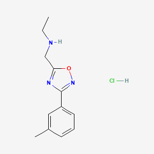 molecular formula C12H16ClN3O B1607814 N-[[3-(3-甲基苯基)-1,2,4-噁二唑-5-基]甲基]乙胺盐酸盐 CAS No. 890324-23-9