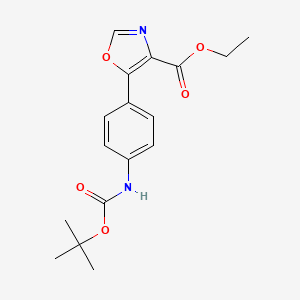 molecular formula C17H20N2O5 B1607832 Ethyl 5-(4-((tert-butoxycarbonyl)amino)phenyl)oxazole-4-carboxylate CAS No. 391248-22-9