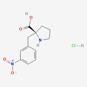 molecular formula C12H15ClN2O4 B1607841 (S)-2-(3-Nitrobenzyl)pyrrolidine-2-carboxylic acid hydrochloride CAS No. 1049743-40-9