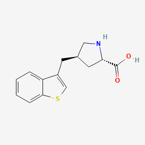 molecular formula C14H15NO2S B1607844 (2S,4R)-4-(Benzo[b]thiophen-3-ylmethyl)pyrrolidine-2-carboxylic acid CAS No. 1049753-14-1