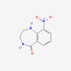 molecular formula C9H9N3O3 B1607898 9-硝基-1,2,3,4-四氢-5H-1,4-苯并二氮杂卓-5-酮 CAS No. 328546-65-2