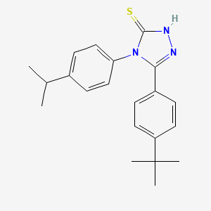 molecular formula C21H25N3S B1607917 5-(4-tert-Butylphenyl)-4-(4-isopropylphenyl)-1,2,4-triazole-3-thiol CAS No. 261761-26-6