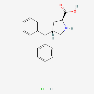 molecular formula C18H20ClNO2 B1607919 (2S,4S)-4-benzhydrylpyrrolidine-2-carboxylic acid hydrochloride CAS No. 1049745-10-9