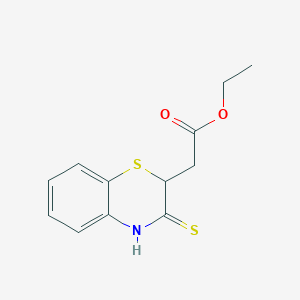 molecular formula C12H13NO2S2 B1607928 ethyl 2-(3-thioxo-3,4-dihydro-2H-1,4-benzothiazin-2-yl)acetate CAS No. 2832-87-3