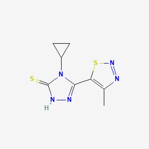 molecular formula C8H9N5S2 B1607929 4-cyclopropyl-5-(4-methyl-1,2,3-thiadiazol-5-yl)-4H-1,2,4-triazole-3-thiol CAS No. 352018-98-5