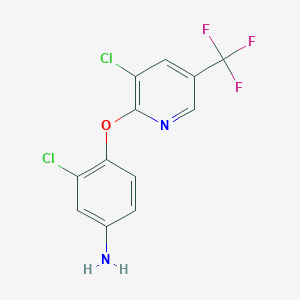 molecular formula C12H7Cl2F3N2O B1607934 3-氯-4-{[3-氯-5-(三氟甲基)-2-吡啶基]氧基}苯胺 CAS No. 76471-06-2